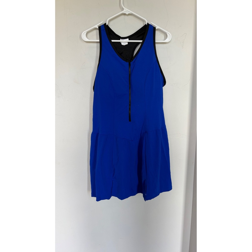 Junonia Royal Blue Half Zip Swim Dress Racerback One Piece Plus Size 1X